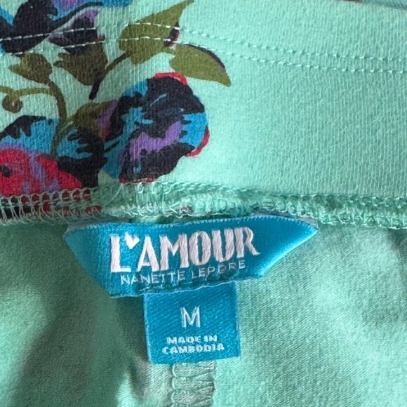 5/$25 ⚡ Teal L'Amour skirt with flowers polka dots - Picture 5 of 5